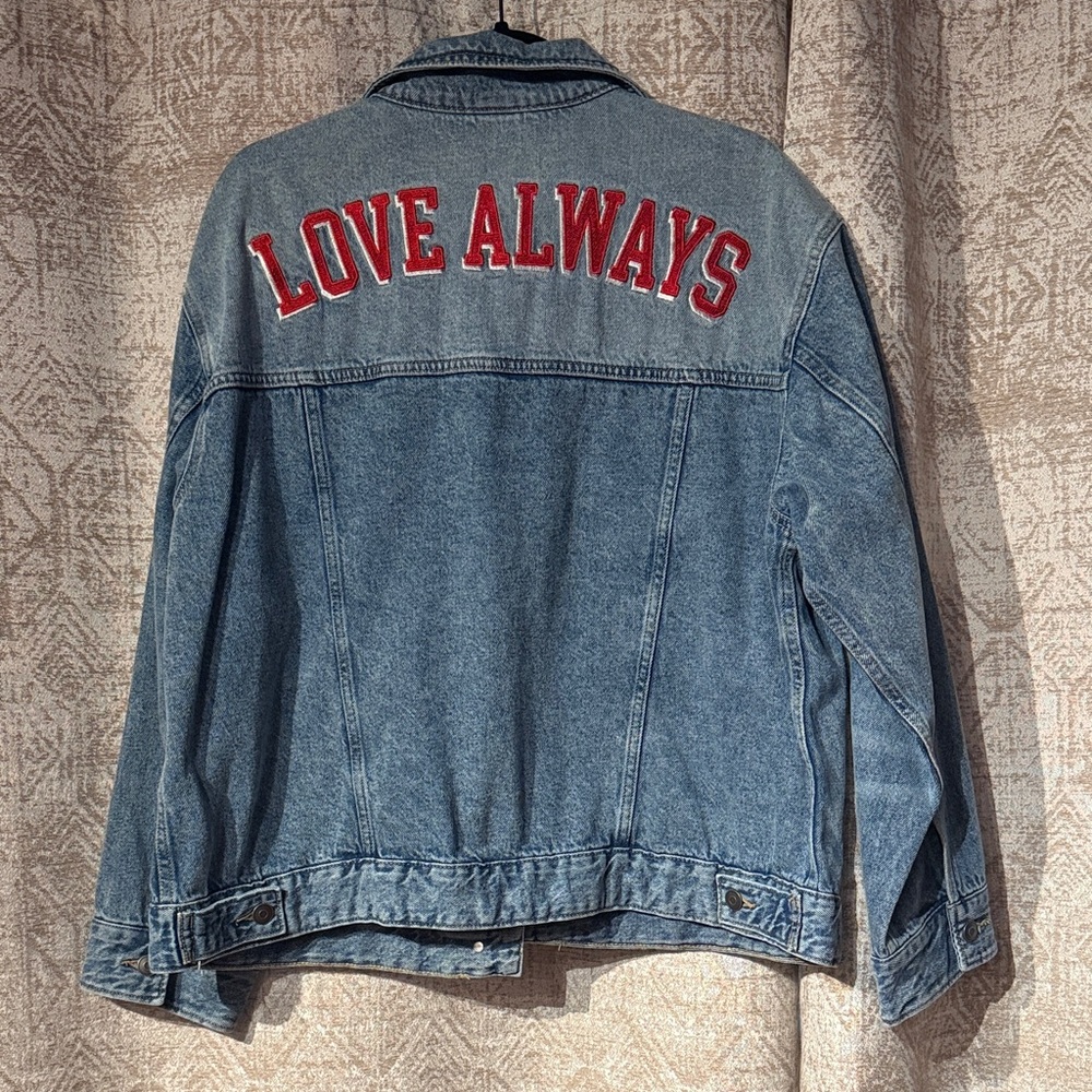 Embroidered LOVE ALWAYS Denim Jacket
